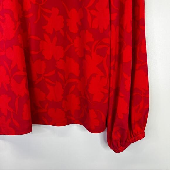 Michael Kors Shadow Fleur Print long sleeve top deep pink - PL - Picture 9 of 11